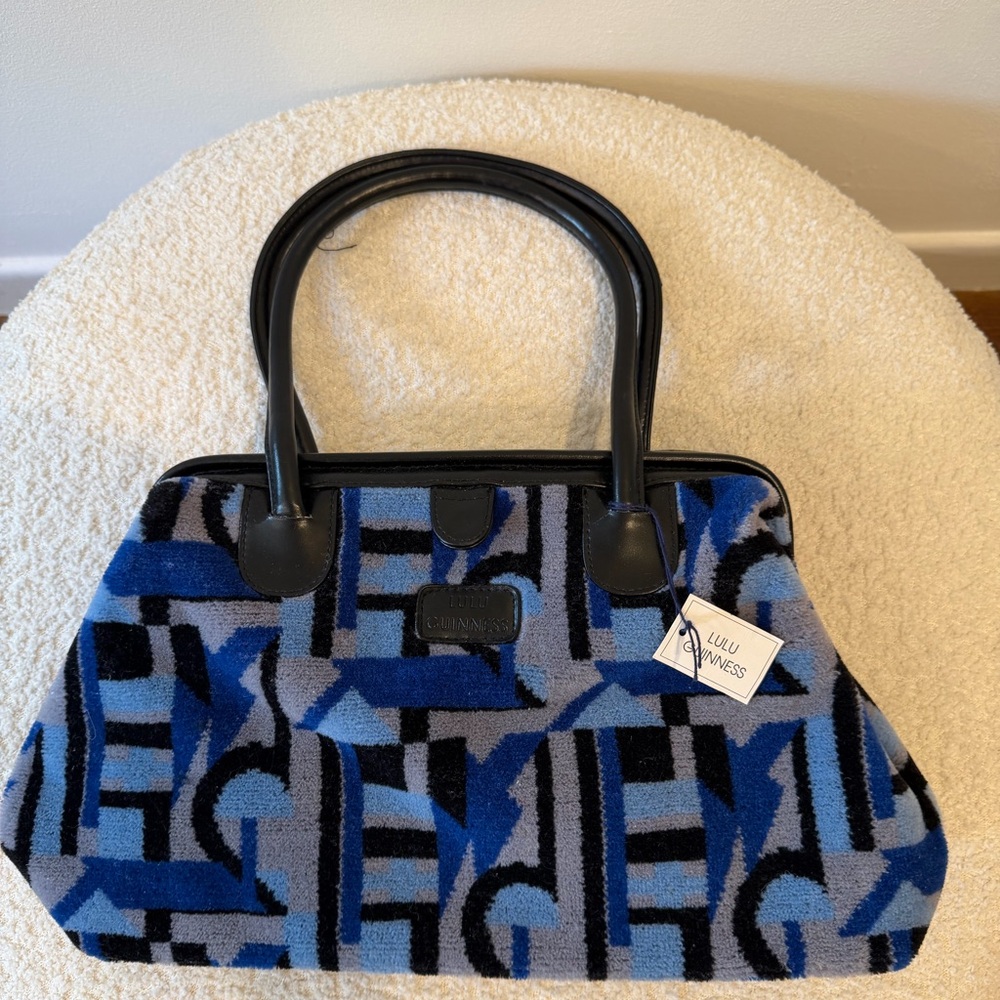 Lulu Guinness Blue & Black Geometric Tote